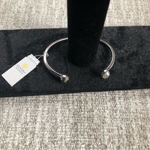 NWT Kendra Scott silver double stone bangle bracelet